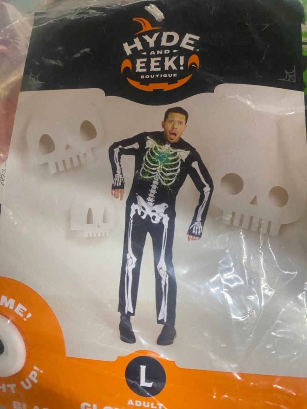 Target Halloween costume light up skeleton men large